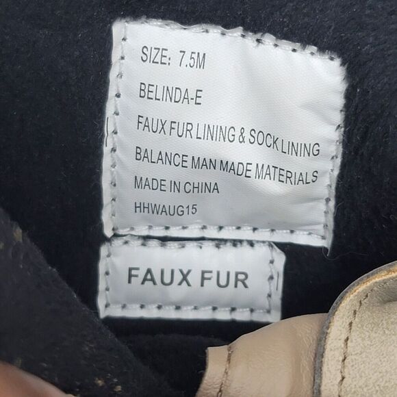 Esprit Belinda Tan Tall Lace Up Faux Fur Sock Lined Knit Cuff Duck Boots Sz 7.5M - Picture 8 of 12